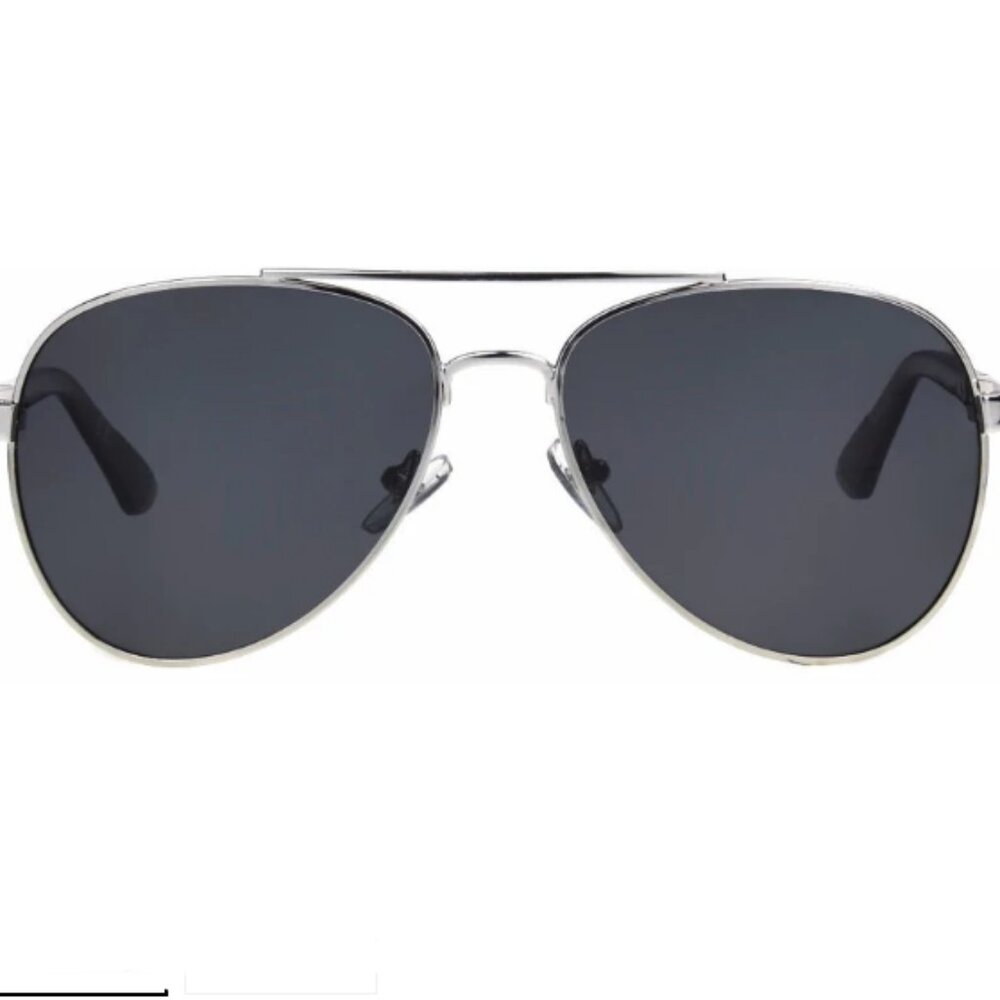 Foster Grant Aviator Sunglasses in Silver and Smoke